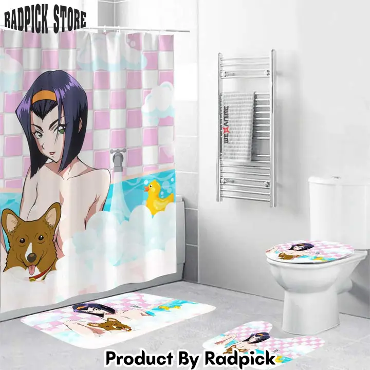 Cowboy bebop girls in bathtub faye valentine and ein combo bathroom set   rp0159070
